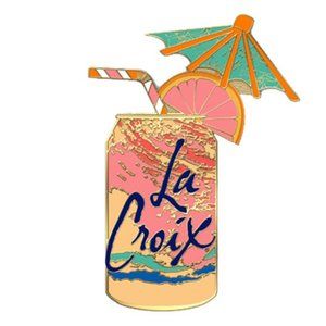 New! LaCroix Pamplemousse Cloisonné Enamel Lapel Pin